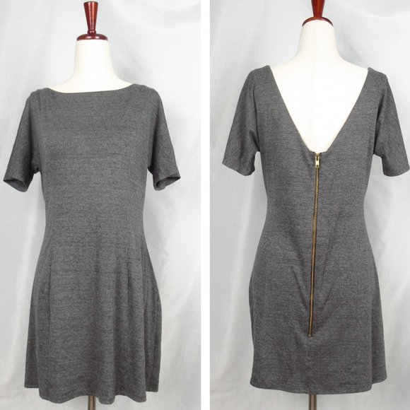 ellelauri Open Back Mini Dress Heathered Gray - Small - Picture 1 of 11